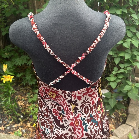 Zara Basic Metalic Paisly Multicolor Maxi Dress. Size XS - Picture 4 of 10